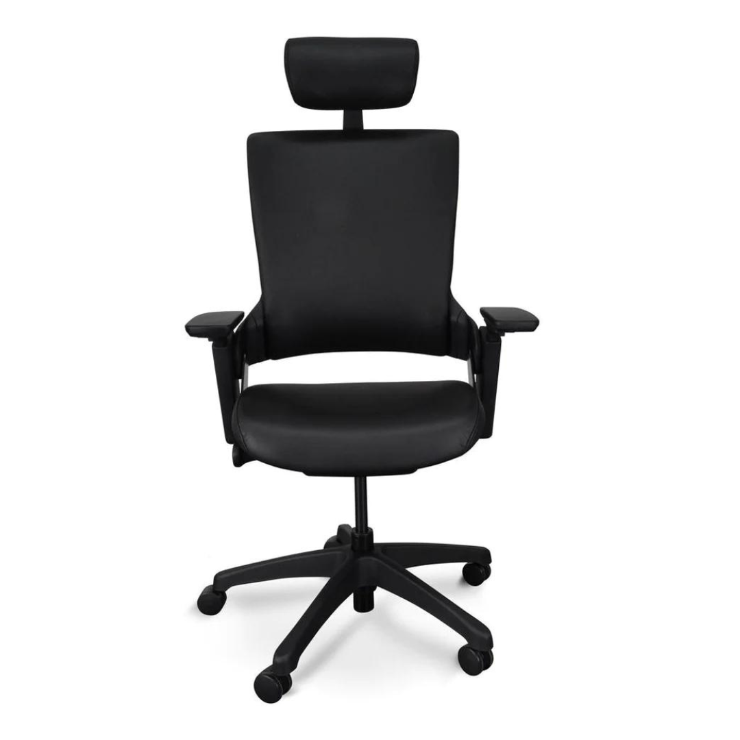 HOI Ergonomic Office Chair with Head Rest - Leather Black