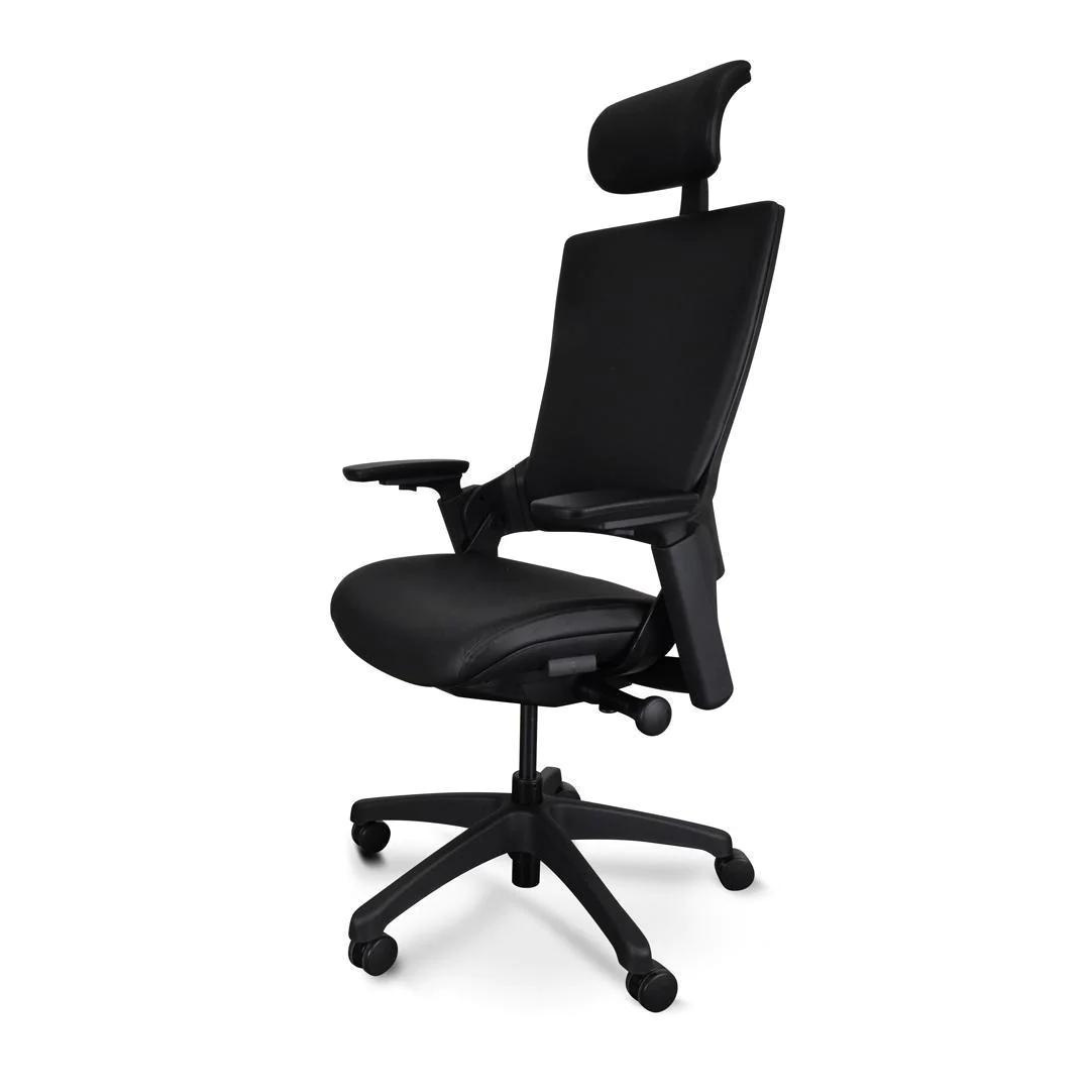 HOI Ergonomic Office Chair with Head Rest - Leather Black