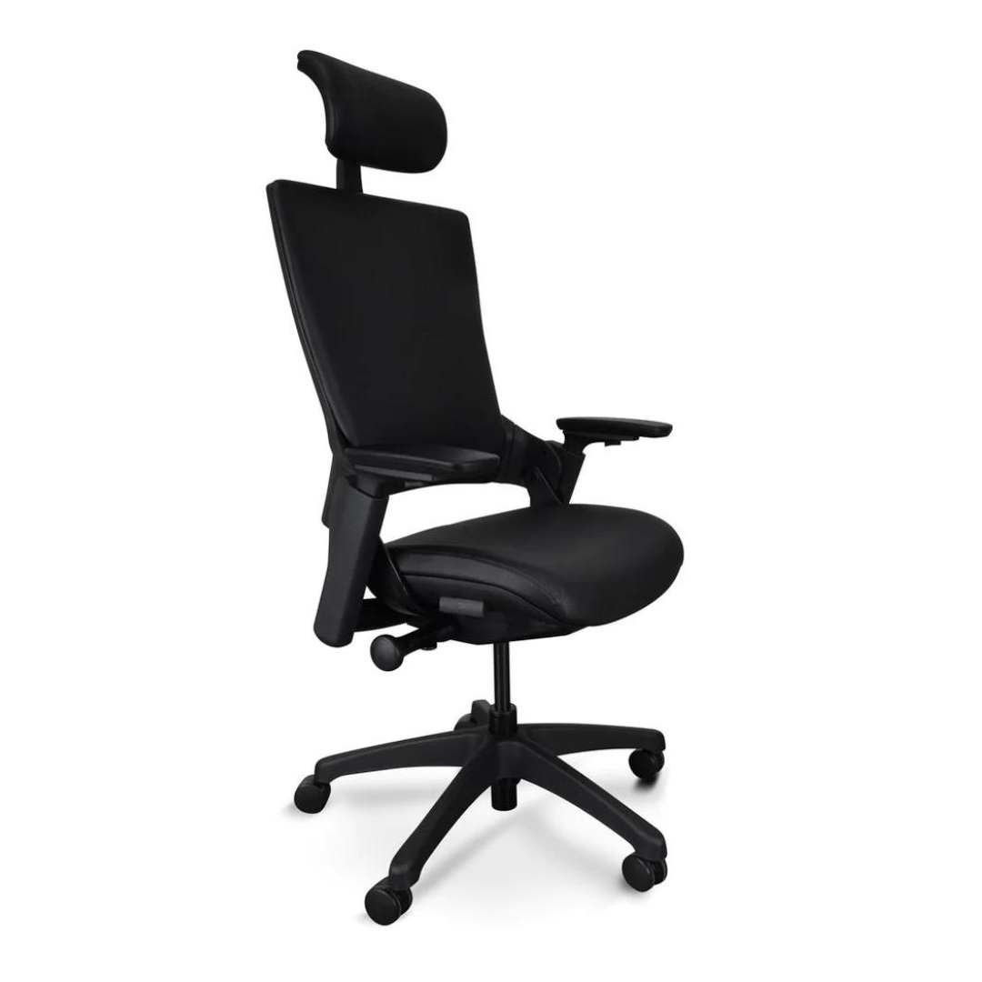 HOI Ergonomic Office Chair with Head Rest - Leather Black